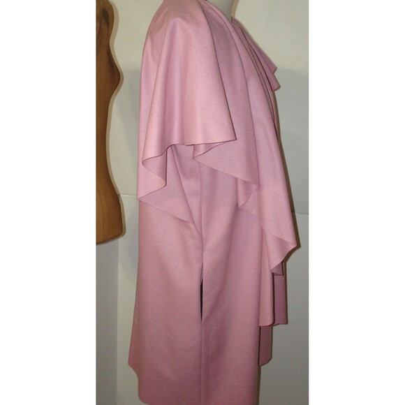 New Womens 8 NWT Designer MSGM Pink Wool Dress 44 Italy Ruffle Drape Pockets Blu - Picture 5 of 12